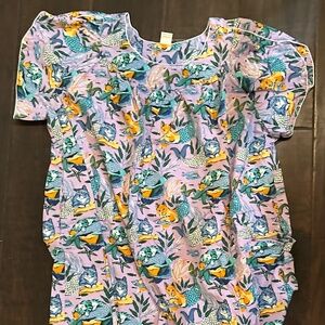 Printfresh Meowing Mermaids Retro Nightgown 2x